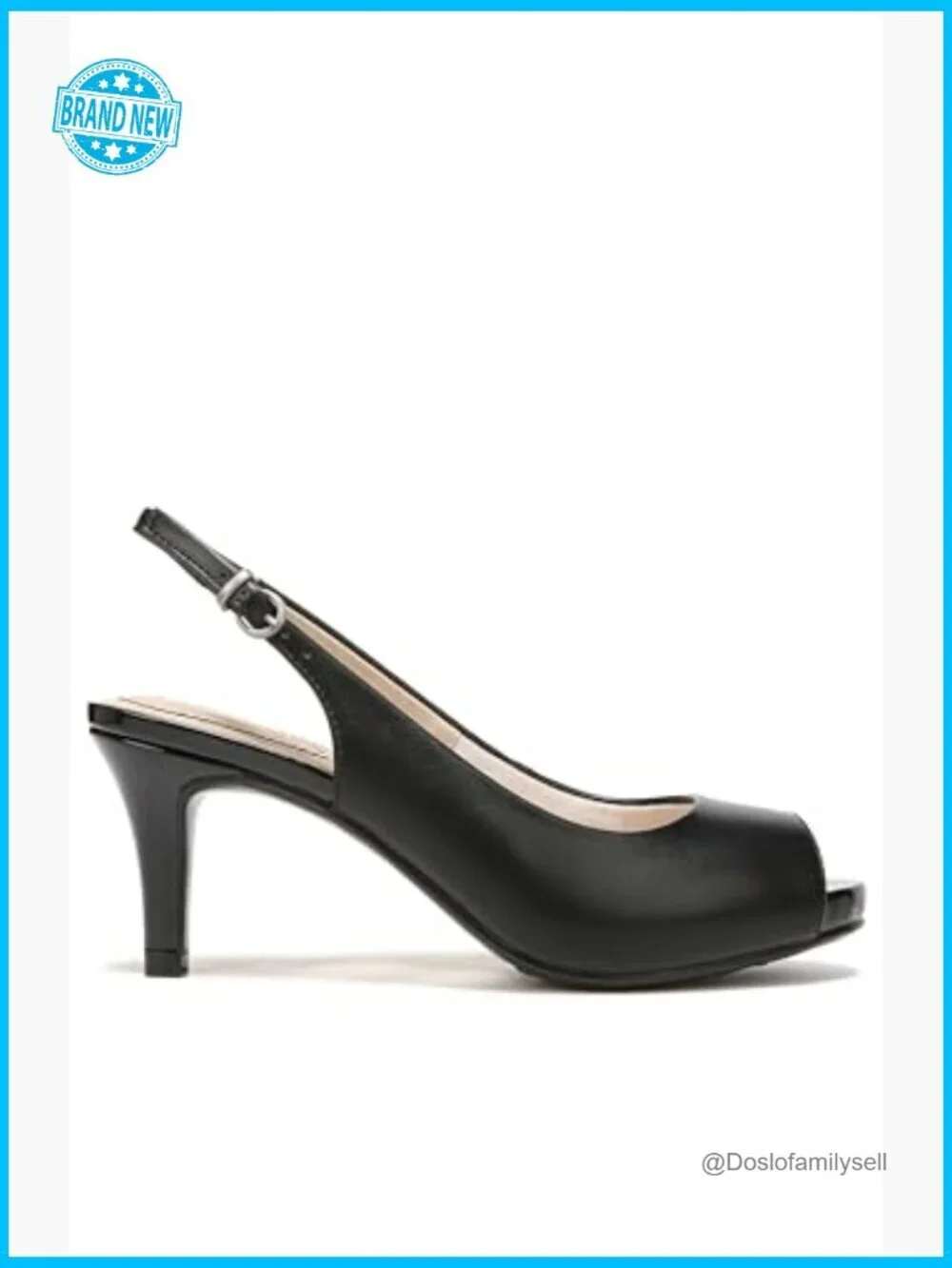 Peep Toe Heeled Sandals Slingback Buckle Adjustable Strap Platform